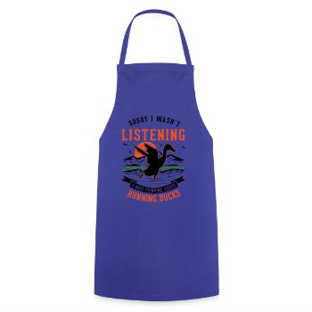 Indian Runner Duck Gift Bottle Duck - Cooking Apron - royal blue - Front - AI Model Male 185 dark (185cm)