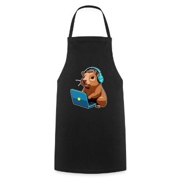 Capybara Programmer Coder Computer - Cooking Apron - black - Front - AI Model Male 185 dark (185cm)