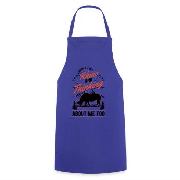 Rhino Gift Rhino Rhinoceros - Cooking Apron - royal blue - Front - AI Model Male 185 dark (185cm)