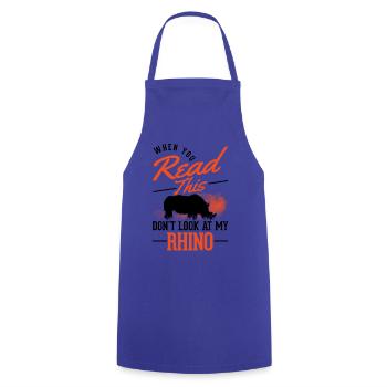 Rhino Gift Rhino Rhinoceros - Cooking Apron - royal blue - Front - AI Model Male 185 dark (185cm)