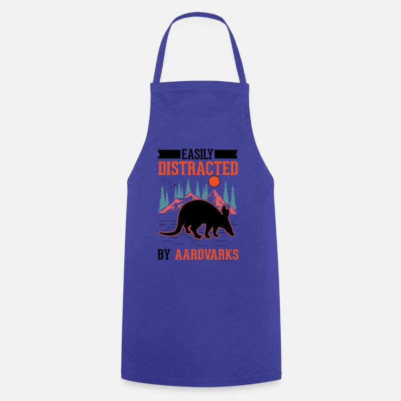 Facilement distrait par les oryctéropes Aardvark - Tablier de cuisine - bleu royal