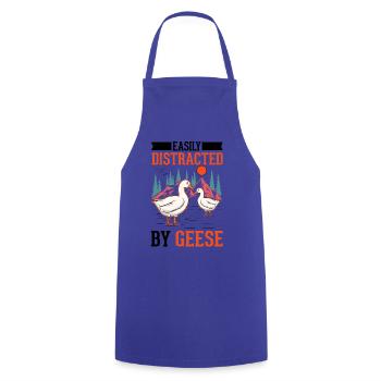 Easily distracted by Geese Goose Breeder Geese - Cooking Apron - royal blue - Front - AI Model Male 185 dark (185cm)
