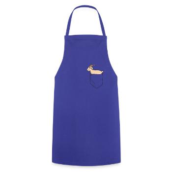 Ziege in Brusttasche - Kochschürze - Royalblau - Vorne - AI Model Male 185 dark (185cm)