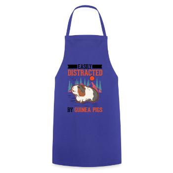 Easily distracted by Guinea Pigs Meerschweinchen - Cooking Apron - royal blue - Front - AI Model Male 185 dark (185cm)