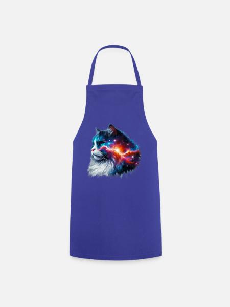 Katze - Kochschürze - Royalblau
