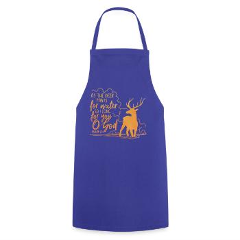As the deer pants for water - Cooking Apron - royal blue - Front - AI Model Male 185 dark (185cm)