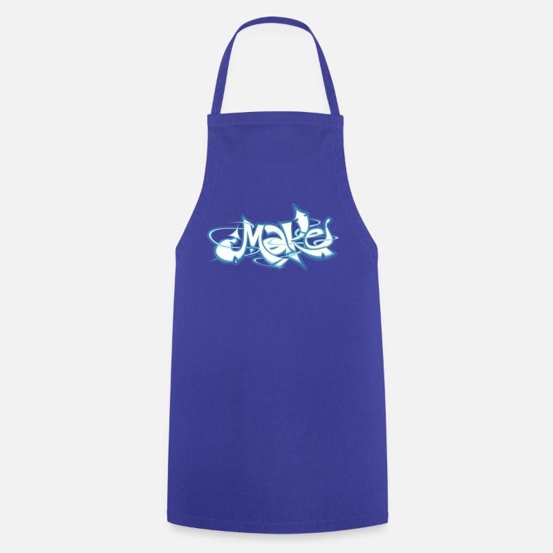Blue word make graffiti - Cooking Apron - royal blue