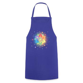 Blossom with Gender Symbols: Pride & Belonging - Cooking Apron - royal blue - Front - AI Model Male 185 dark (185cm)