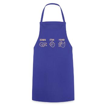 Schere Stein Papier Spiel Handspiel Silhouette - Kochschürze - Royalblau - Vorne - AI Model Male 185 dark (185cm)