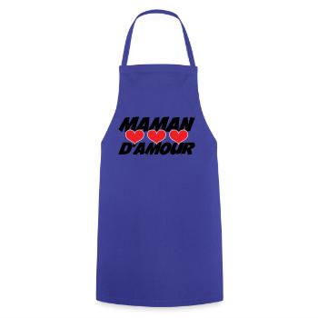 Maman d'Amour - Fête des Mères - Tablier de cuisine - bleu royal - Devant - AI Model Male 185 dark (185cm)