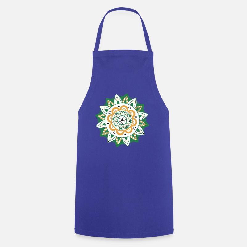 oriental pattern morocco green orange - Cooking Apron - royal blue