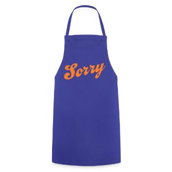 Désolé – Déclaration minimaliste - Tablier de cuisine - bleu royal - Devant - AI Model Male 185 dark (185cm)
