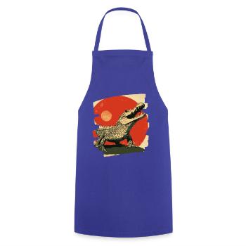 Crocodile Retro - Cooking Apron - royal blue - Front - AI Model Male 185 dark (185cm)