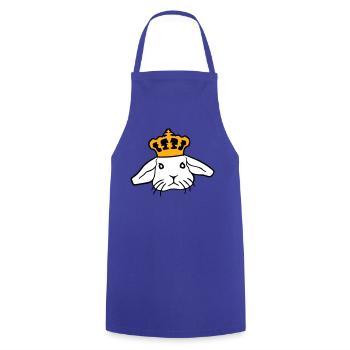 Royal Bunny Crown King Queen Prince Princess - Cooking Apron - royal blue - Front - AI Model Male 185 dark (185cm)
