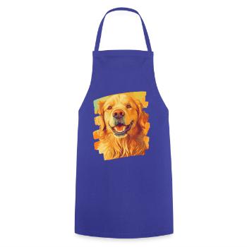 Golden Retriever - Kochschürze - Royalblau - Vorne - AI Model Male 185 dark (185cm)