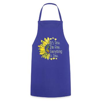 Sunflower Affirmation Graphic T-Shirt - Cooking Apron - royal blue - Front - AI Model Male 185 dark (185cm)