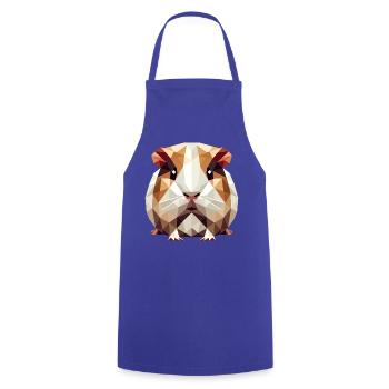 süßes Meerschweinchen im Low-Poly-Stil - Kochschürze - Royalblau - Vorne - AI Model Male 185 dark (185cm)