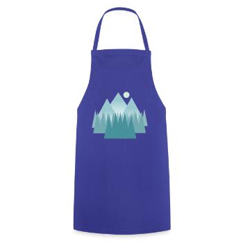 Astral mountain landscape in blue tones - Cooking Apron - royal blue - Front - AI Model Male 185 dark (185cm)