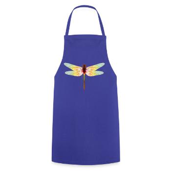 Iridescent Dragonfly – Filigree Insect Motif - Cooking Apron - royal blue - Front - AI Model Male 185 dark (185cm)