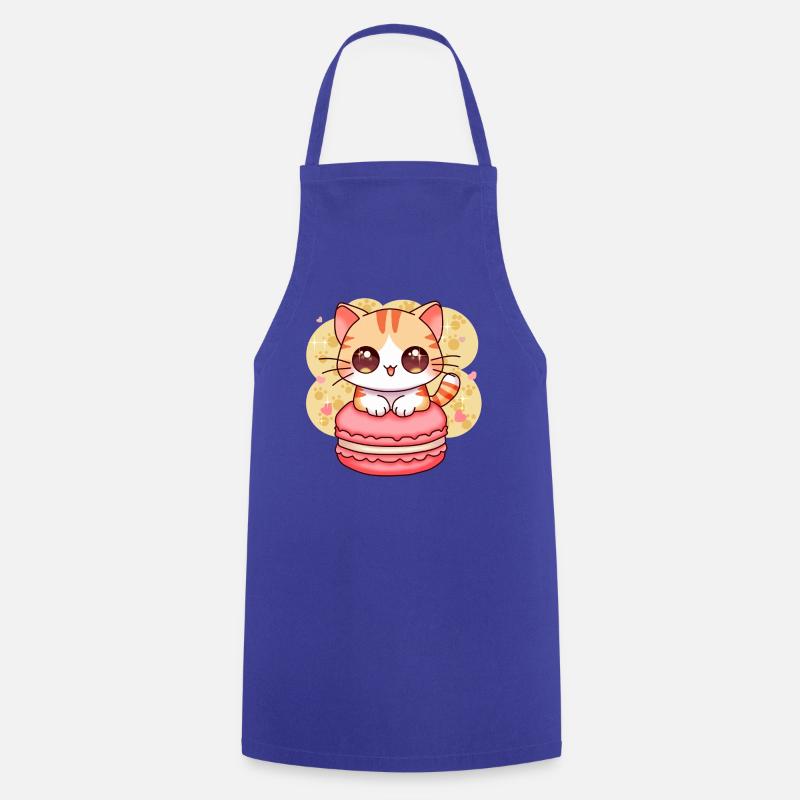 chibi cat - Tablier de cuisine - bleu royal