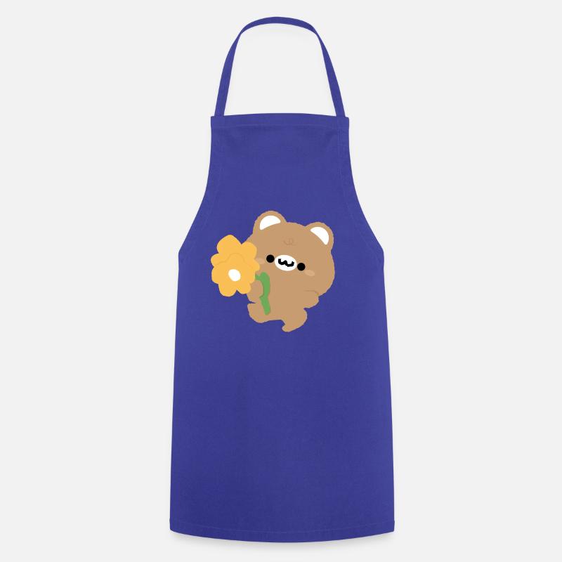 Romantic Bear - Cooking Apron - royal blue