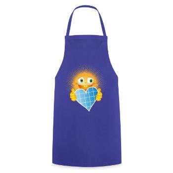 Radiant sun with a heart made of solar cells - Cooking Apron - royal blue - Front - AI Model Male 185 dark (185cm)