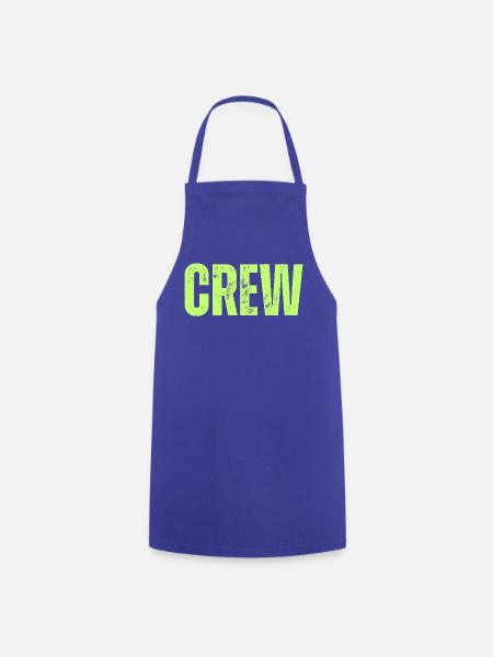 Crew Typography grün - Kochschürze - Royalblau