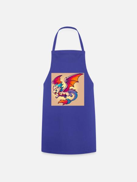 Drache - Kochschürze - Royalblau