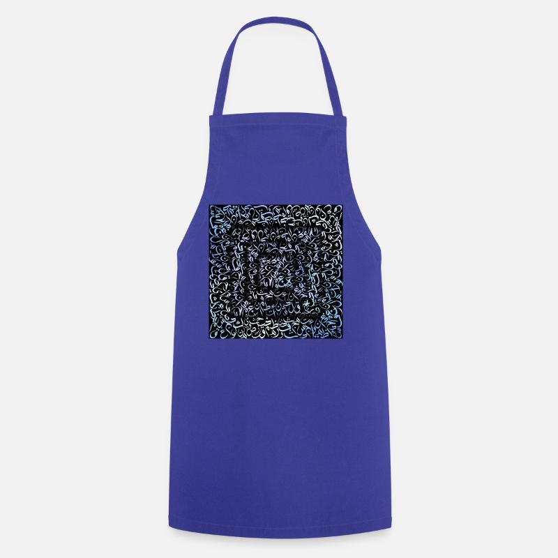 Arabic Calligraphy square blue  - Cooking Apron - royal blue