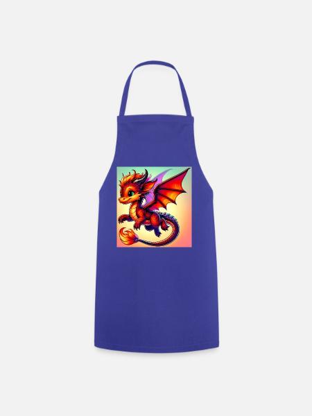 Drache - Kochschürze - Royalblau
