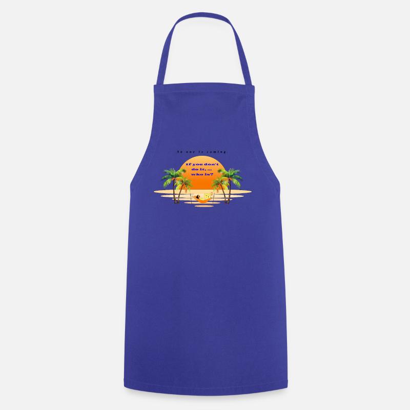 Sunset Beach Relaxation Scene - Cooking Apron - royal blue