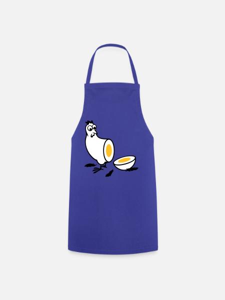 Huhn oder Ei - Kochschürze - Royalblau