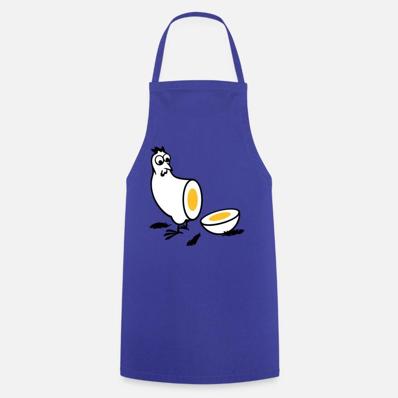 Huhn oder Ei - Kochschürze - Royalblau