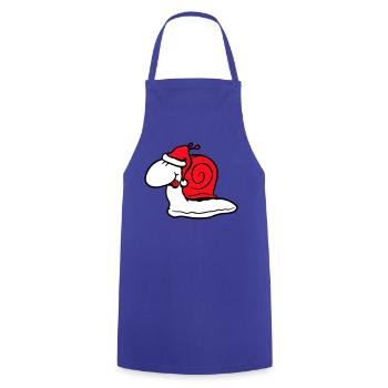 Escargot Père Noël Noël Chapeau Cadeau - Tablier de cuisine - bleu royal - Devant - AI Model Male 185 dark (185cm)