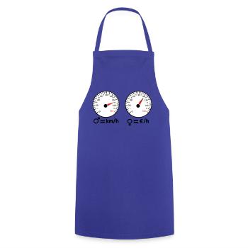 Sportlich und sparsam - Kochschürze - Royalblau - Vorne - AI Model Male 185 dark (185cm)