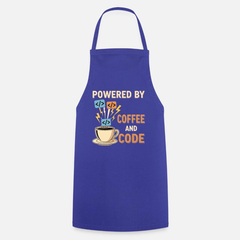 Programmateur Café Motif Design - Tablier de cuisine - bleu royal