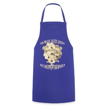 Chickens Saying - Cooking Apron - royal blue - Front - AI Model Male 185 dark (185cm)