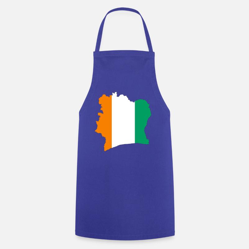Stylized tricolor ivory coast map - Cooking Apron - royal blue