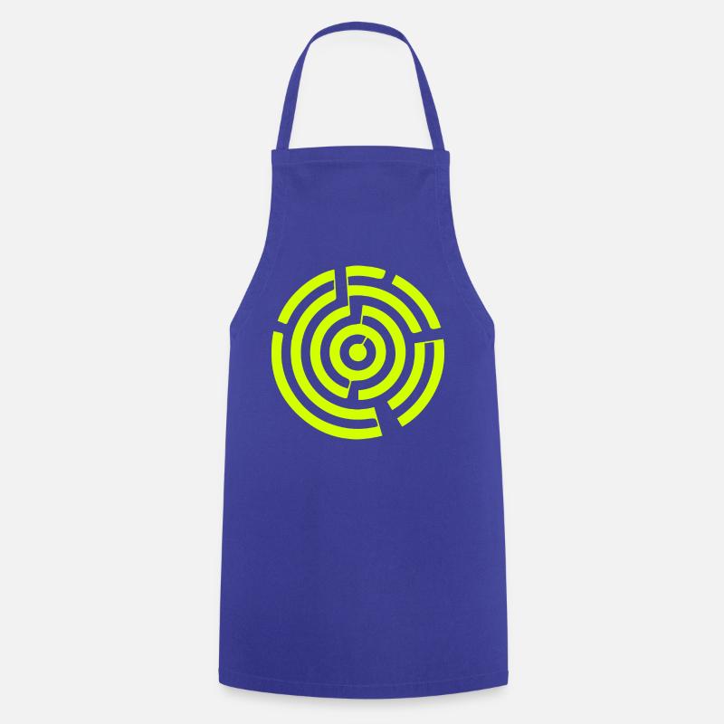 Labyrinth Maze Crop Circle - Cooking Apron - royal blue