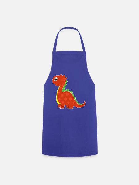 Lustiger Dino mit Punkten - Kochschürze - Royalblau