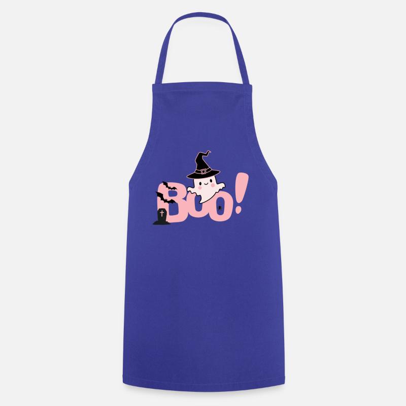 Little Pink Ghost - Cooking Apron - royal blue