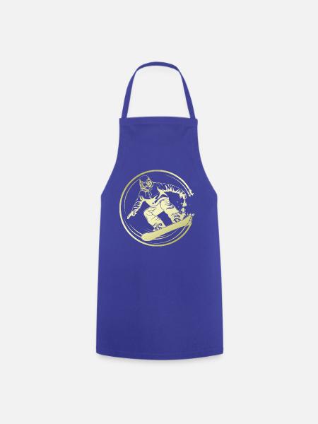Snowboarder Silhouette - Kochschürze - Royalblau