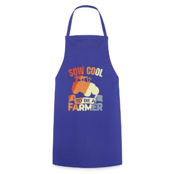 My heart beats for school buses - Cooking Apron - royal blue - Front - AI Model Male 185 dark (185cm)