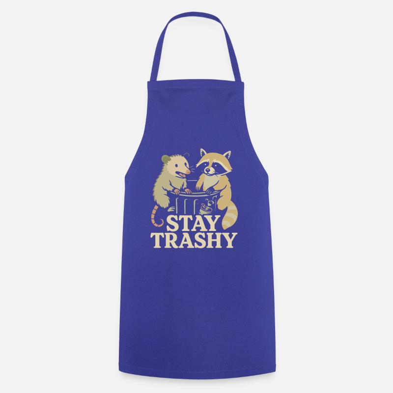 Restez trash - Tablier de cuisine - bleu royal