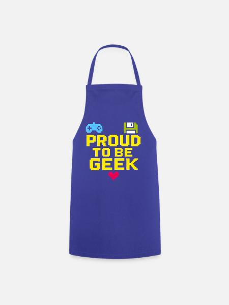 Stolzer Retro-Pixel-Geek - Kochschürze - Royalblau