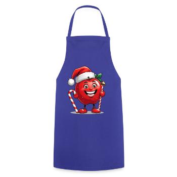 Kuscheliger Apfel im Weihnachtsmannhut - Kochschürze - Royalblau - Vorne - AI Model Male 185 dark (185cm)