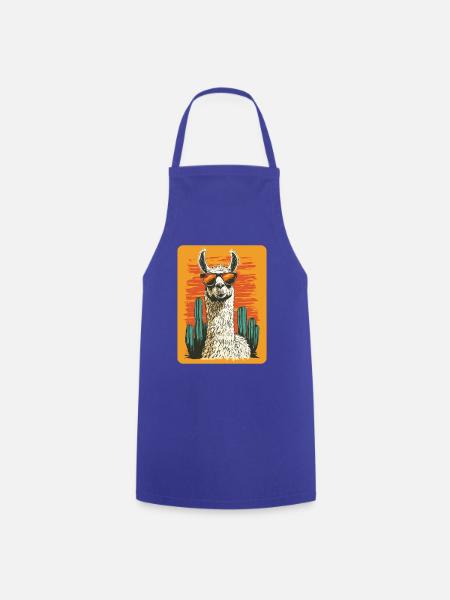 Lama - Kochschürze - Royalblau