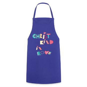 Christkind in Love - Kochschürze - Royalblau - Vorne - AI Model Male 185 dark (185cm)