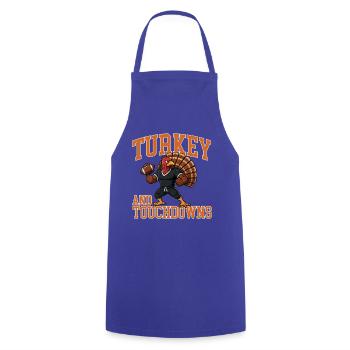 Türkei Und Touchdowns Herbst-Football-Fest - Kochschürze - Royalblau - Vorne - AI Model Male 185 dark (185cm)
