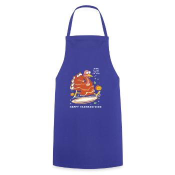 Papy Grand-père Thanksgiving Papa Père - Tablier de cuisine - bleu royal - Devant - AI Model Male 185 dark (185cm)